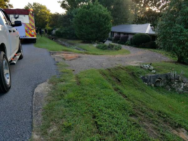 6:17 AM... Vehicle Overturned in Yard at 5625 Eddins Road