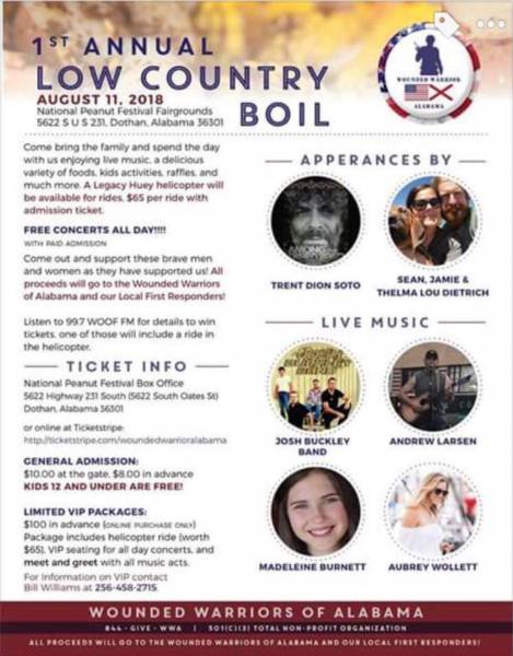 Wounded Warriors Of Alabama to Host the 1st Annaul Low Country Boil