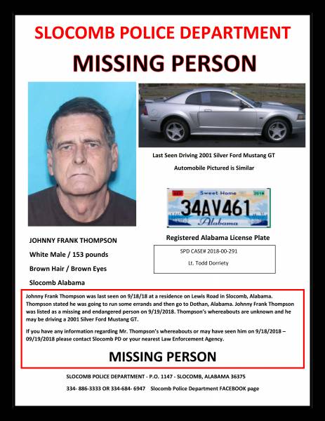 Missing Person in Slocomb
