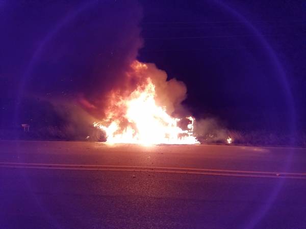 6:54 PM... Vehicle Fire on Hwy 109