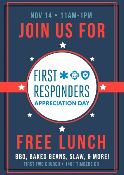 First Responders Appreciation Day  at First Church, Dothan