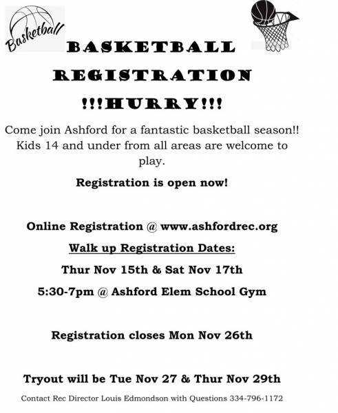 Ashford Basketball Registration