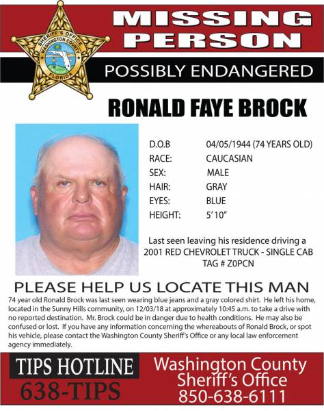 Missing Person in Washington County Florida