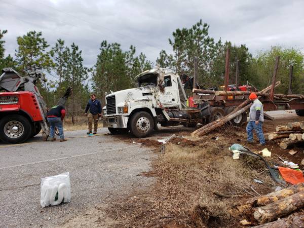 11:48 AM... Log Truck Overturned on Hwy 95 in Gordon