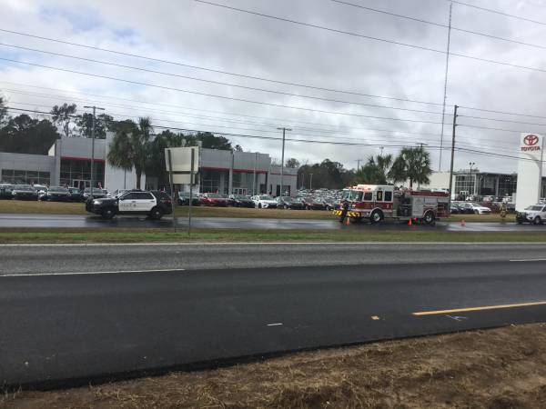 10:06 AM.   Dothan Fire On Gas Smell At Toyota of Dothan