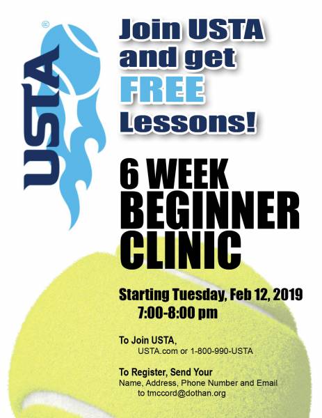 2019 Join USTA and get 6 weeks of free tennis lessons