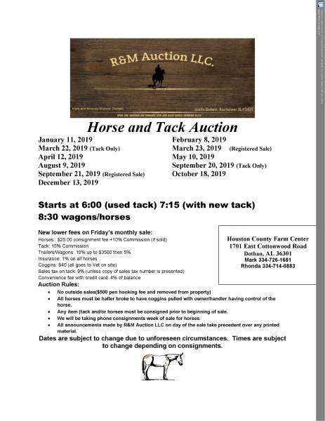 Horse and Tack Auction Friday night