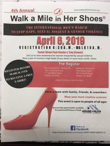 4th Annual Walk a Mile in Her Shoes Set for April 6th