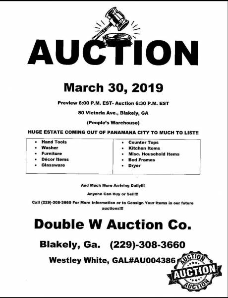 Auction Set for March 30th in Blakely