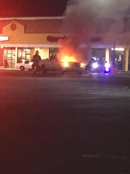 7:50 PM... Vehicle Fire at the Tobacco Shop on the Southside