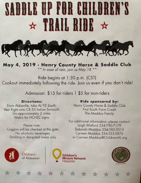 18th Annual Children's of Alabama Trail Ride  May 4th