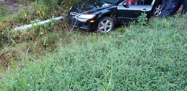 7:27 PM... Vehicle vs Ditch on West Cook