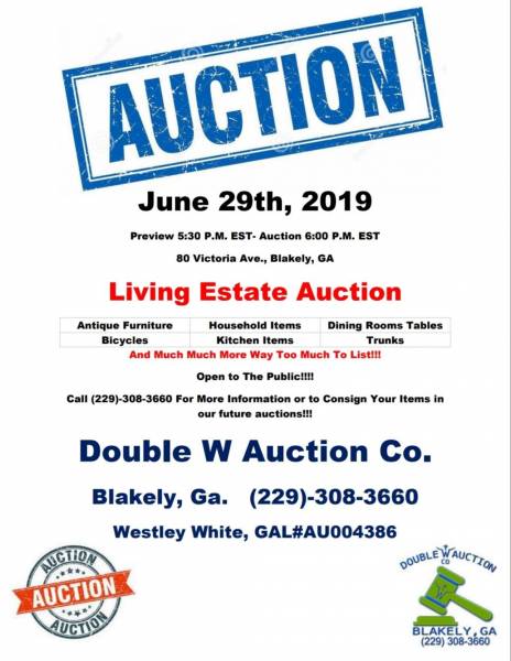 Auction Set for May 29th in Blakely