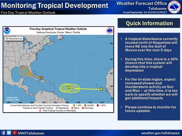 Potential tropical system in the Gulf of Mexico
