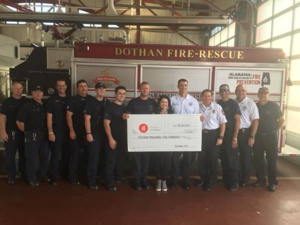 Dothan Fire Department  Present Check to Children’s Hospital