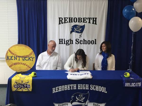 Rehobeth Softball Pitcher Signs with University of Kentucky