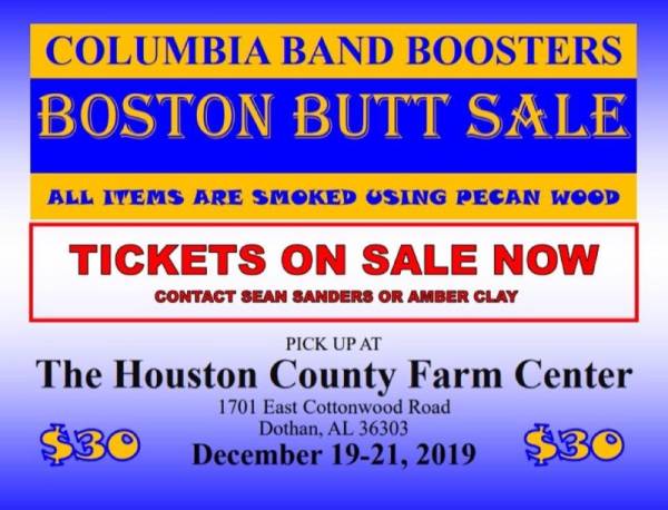 Columbia Band Boosters Hosting a Boston Butt Sale