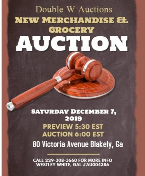 Auction Set for December 7th in Blakely Ga
