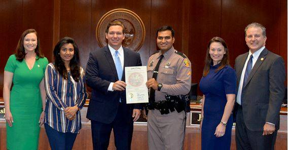 Governor Ron DeSantis and Cabinet Recognize Florida Highway Patrol Trooper of the Year