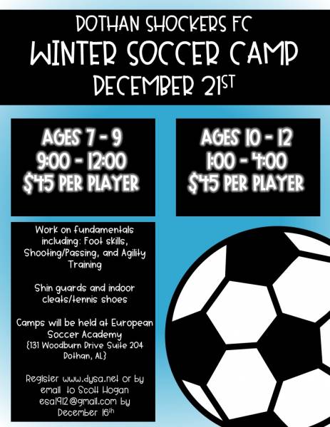 Winter Soccer Camp Set for December 21st