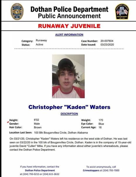 Runaway Juvenile Christopher 