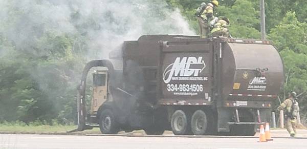 11:55 AM... Garbage Truck Fire on Reeves