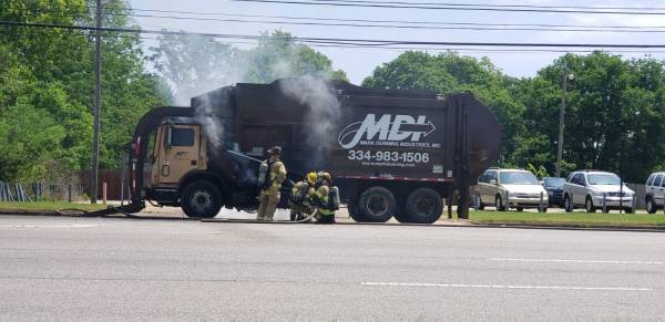 11:55 AM... Garbage Truck Fire on Reeves