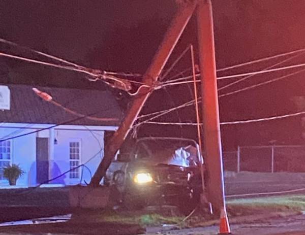 UPDATED at 9:14 PM... Vehicle Verse Pole in the 100 Block of South Oates