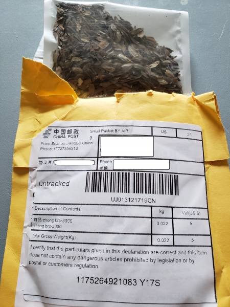 Unsolicited Seed Packages from China Delivered to Alabama Residents