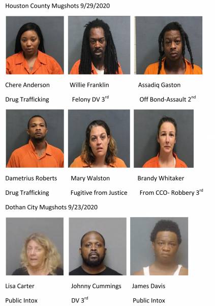 Houston County / Dothan City Mugshots 9/29/2020