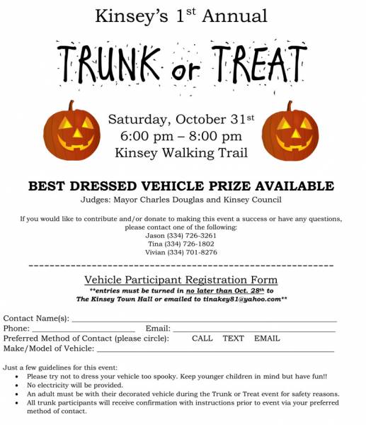 Kinsey’s 1st Annual TRUNK or TREAT