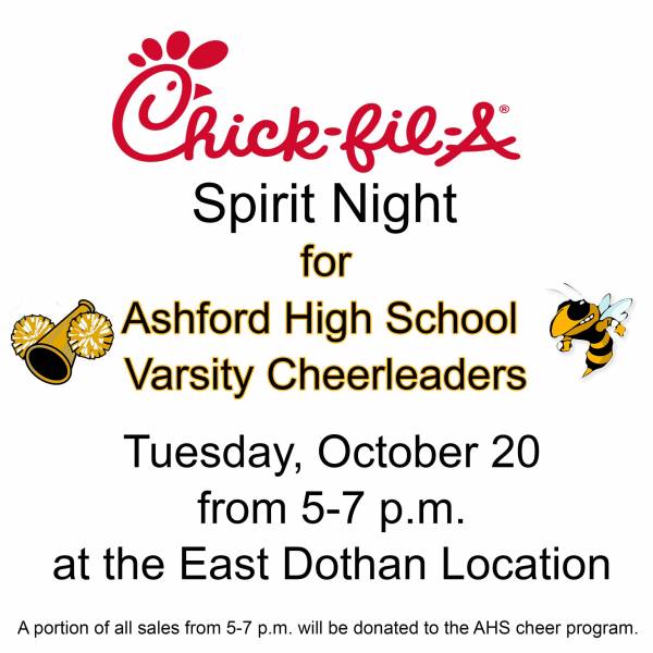 Spirit Night - Tuesday Night - Ashford High School Varsity Cheerleaders