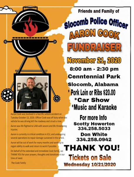 Slocomb Police Officer Aaron Cook Fundraiser/Car Show