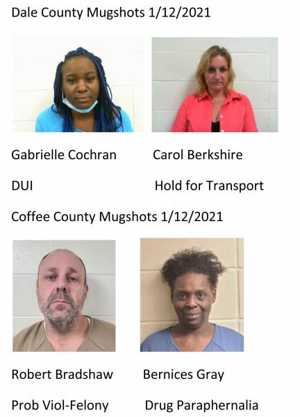 Dale County/Coffee County Mugshots 1/12/2021