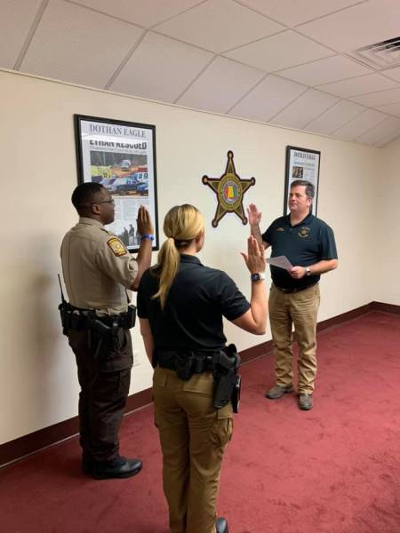 Dale County Sheriff Issues Oath Of Law Enforcement Officer To Two