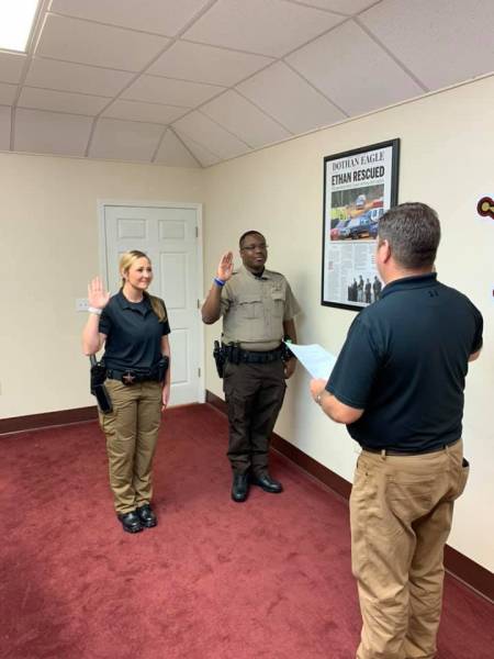 Dale County Sheriff Issues Oath Of Law Enforcement Officer To Two