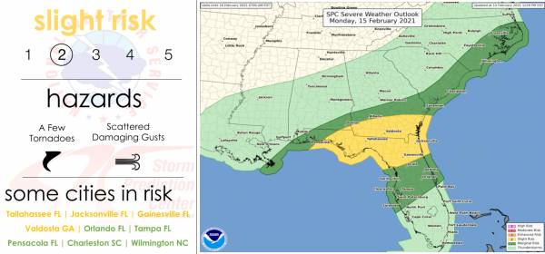 Slight Risk for Severe Storms Today