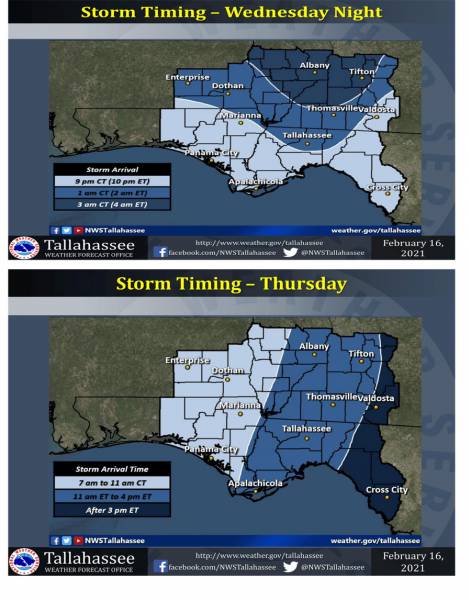 Weather Update for Storms Wednesday thru Thursday