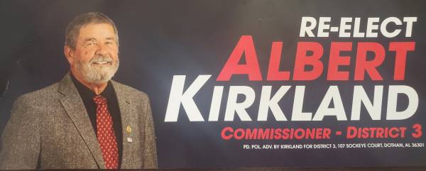Congratulations to the Citizens of District Three, Commissioner Kirkland is running for reelection...