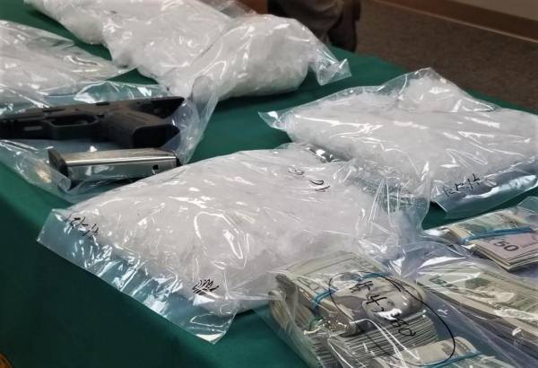 BCSO ARRESTS TWO, SEIZES NEARLY 12 POUNDS METH, CASH, AND A FIREARM