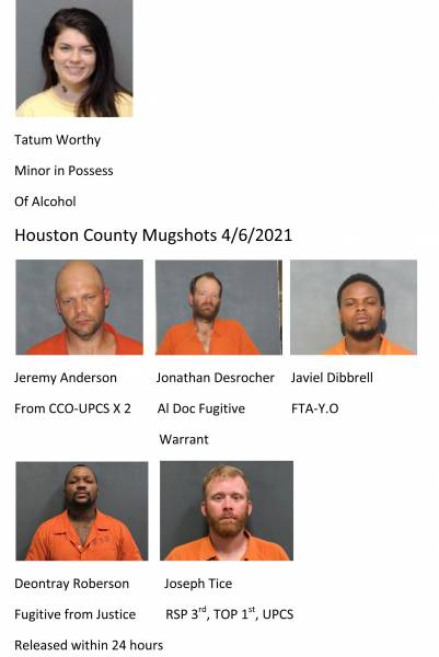 Dothan City /Houston County Mugshots 4/6/2021