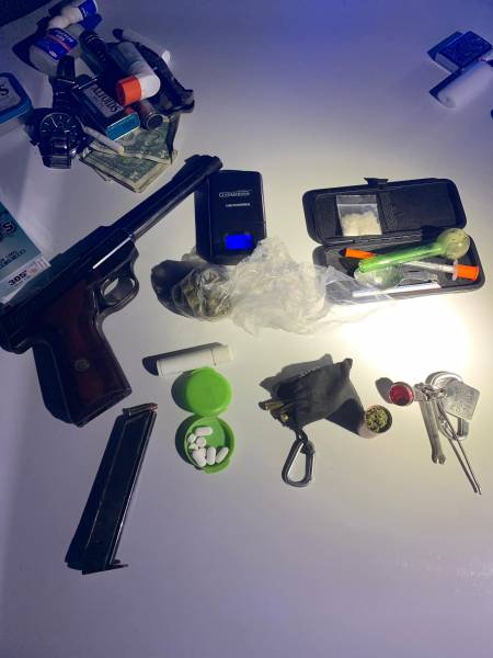 TRAFFIC STOP LEADS TO DRUGS AND A GUN