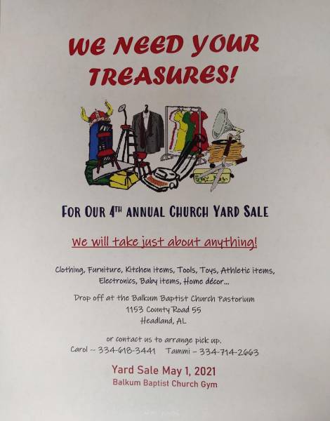 4th Annual Church Yard Sale