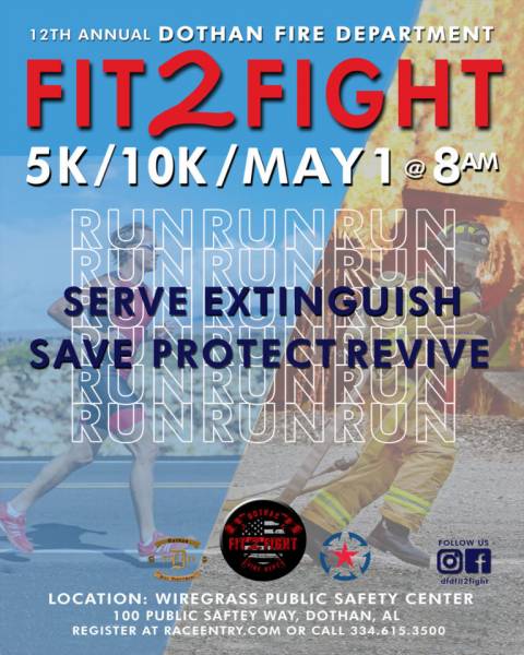 Dothan Fire Department Annual 5k/10K Fit2Fight