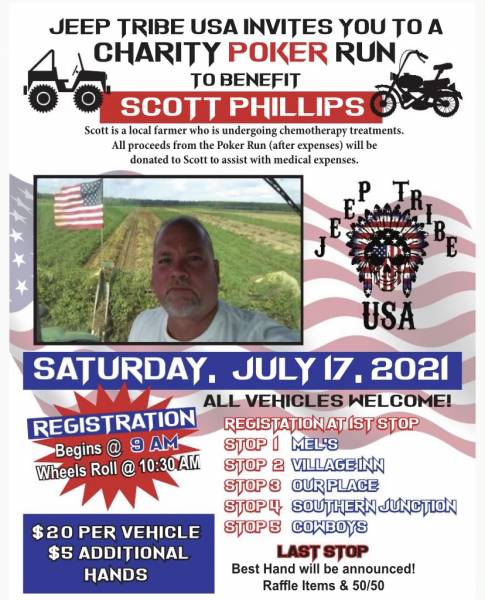 Jeep Tribe USA Invites you to Charity Poker Run For Scott Phillips