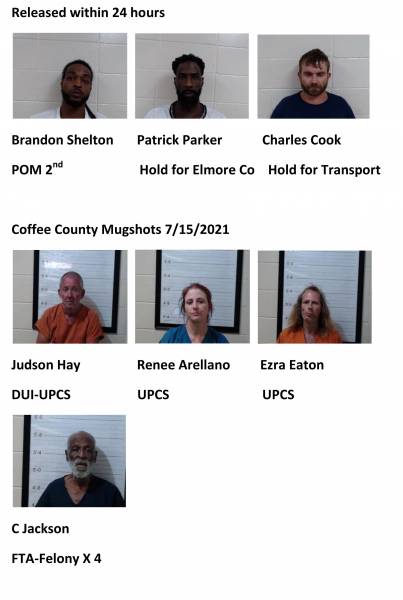 Dale County/Coffee County Mugshots 7/15/2021