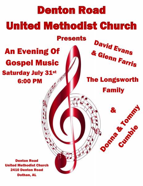 Denton Road Unlted Methodist Church Presents an Evening of Gospel Music