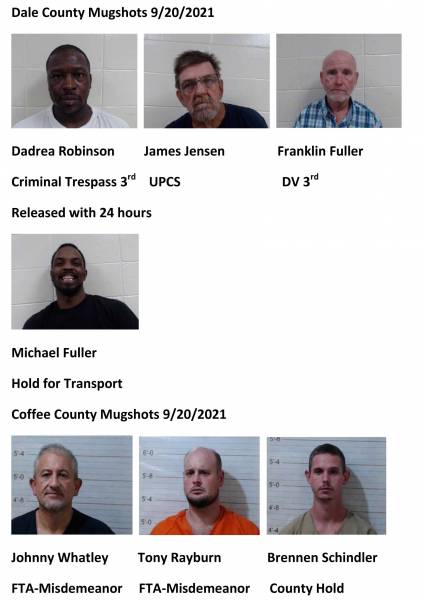 Dale Coutny/Coffee County Mugshots 9/20/2021