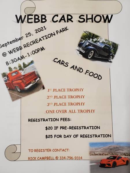 Town of Webb is Hosting a Car Show September 25th