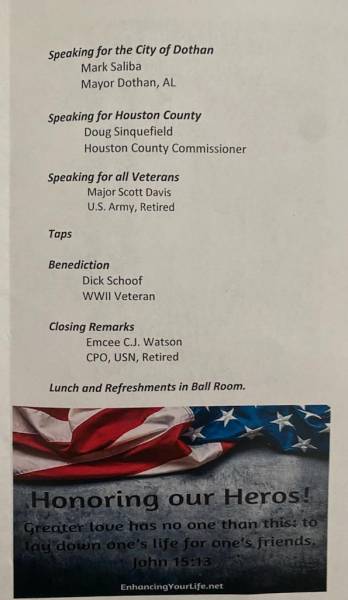 VFW Post 3073 Veterans Day Celebration